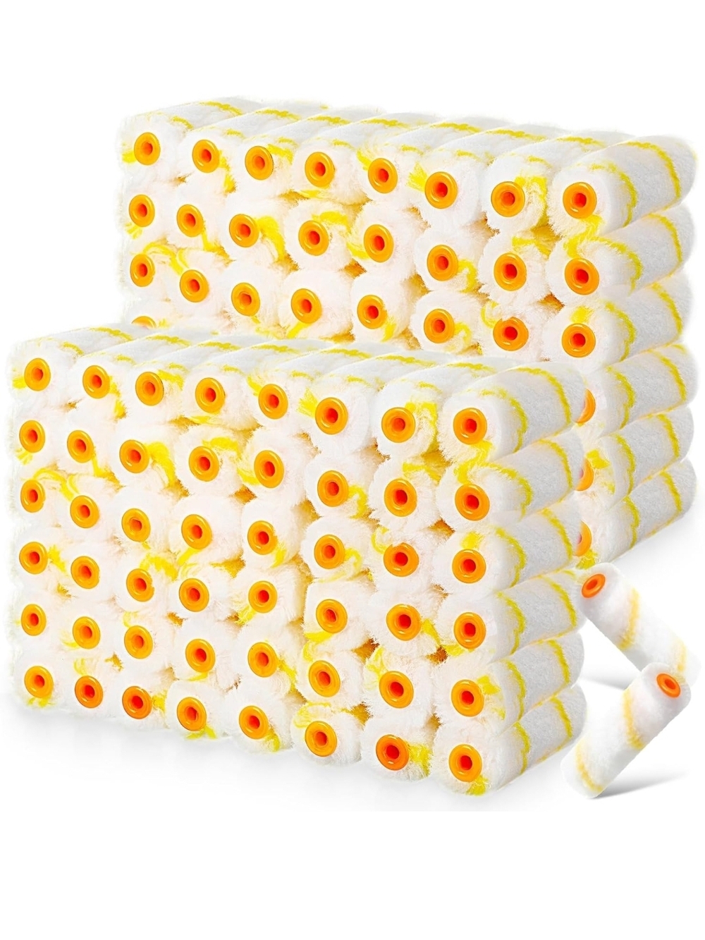 Leumoi 300 Pcs 4" Mini Paint Roller Covers 1/2" Nap Microfiber Refill Pack